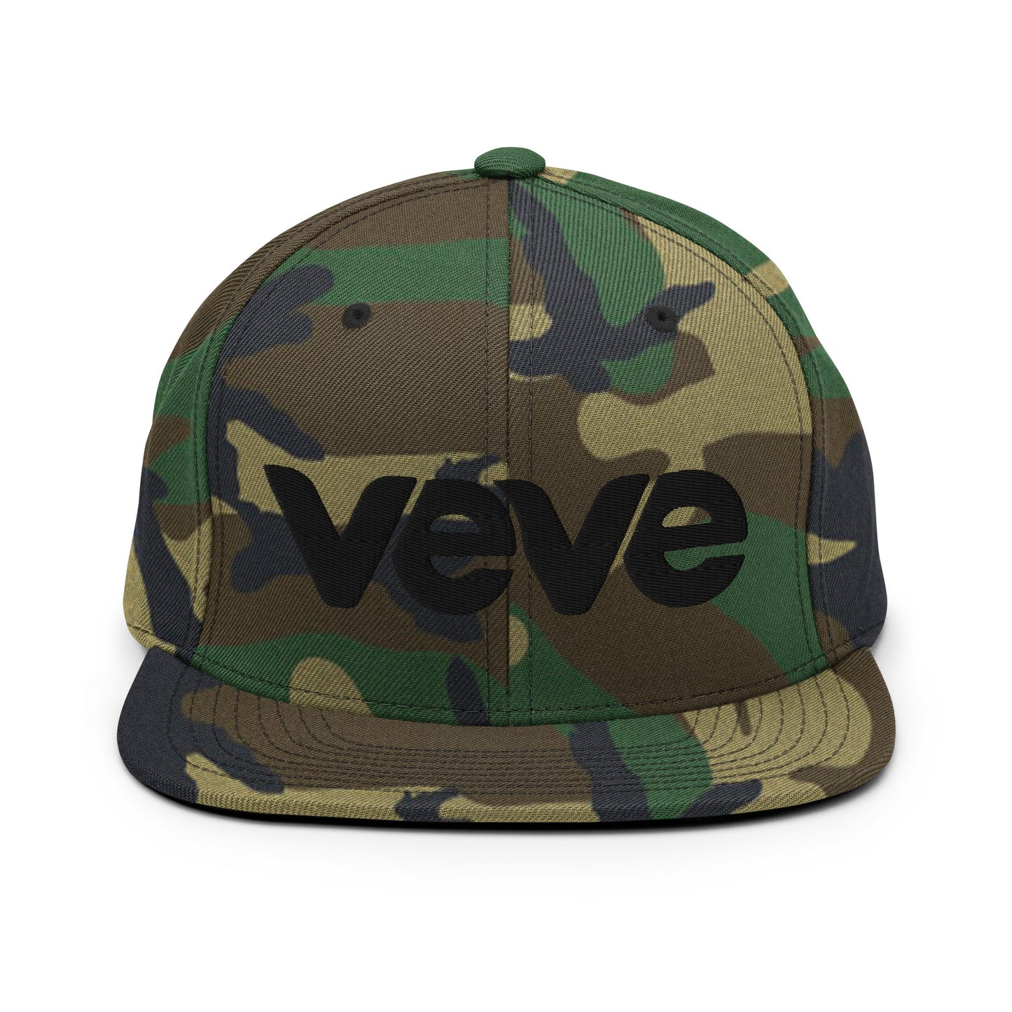 Veve Logo Camo Snapback Hat Black.