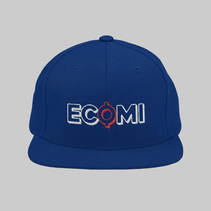 Ecomi Snapback Hat — Royal Blue color variant, flatlay from Common Club