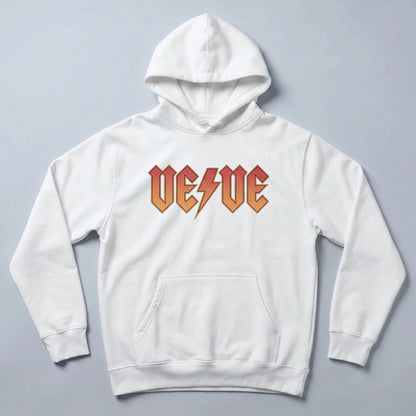 VeVe Classic Rock Premium Hoodie — fandom collecting hoodie from Common Club, rock font flat lay