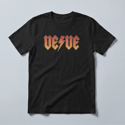 Veve Collectibles Classic Rock Logo T-Shirt — digital collector tee in black heather, flat-lay front view from Common Club