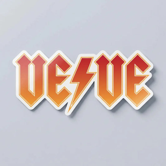 Veve Collectibles Classic Rock Logo Sticker — die-cut kiss-cut vinyl sticker on Common Club studio backdrop