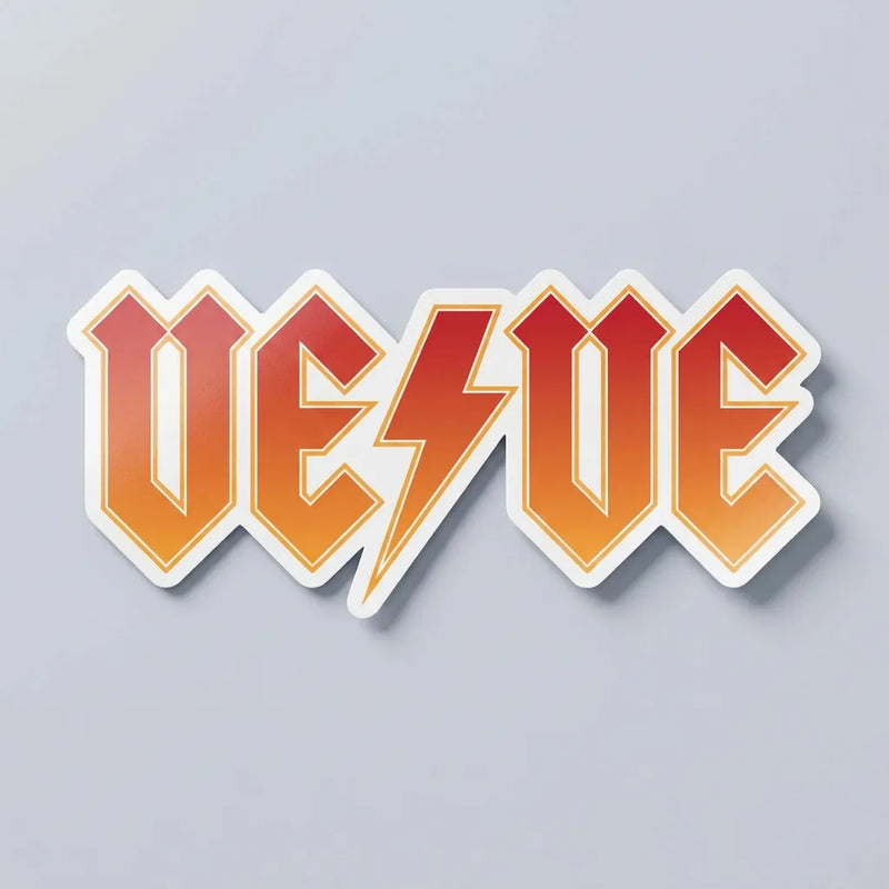 Veve Collectibles Classic Rock Logo Sticker — die-cut kiss-cut vinyl sticker on Common Club studio backdrop