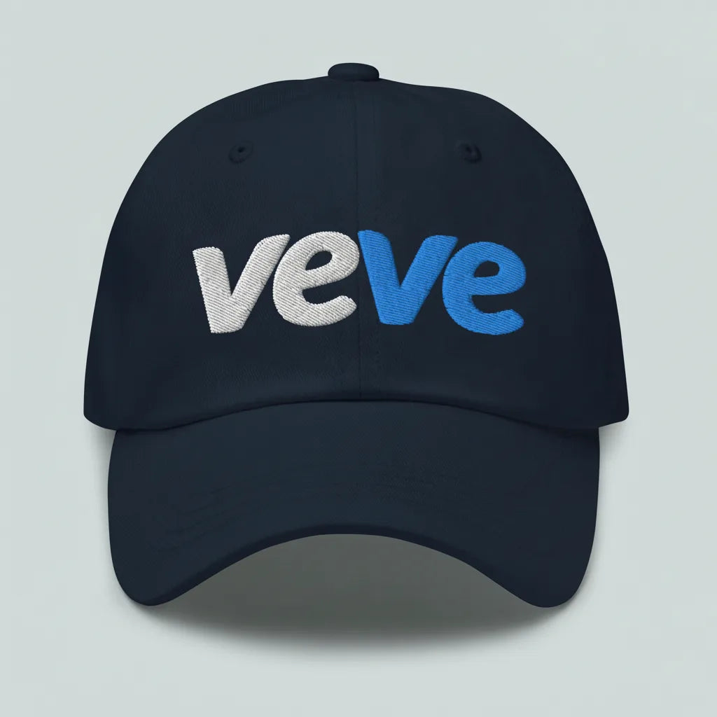 Veve Digital Collectibles New Logo Dad Hat — Navy color variant, flatlay from Common Club