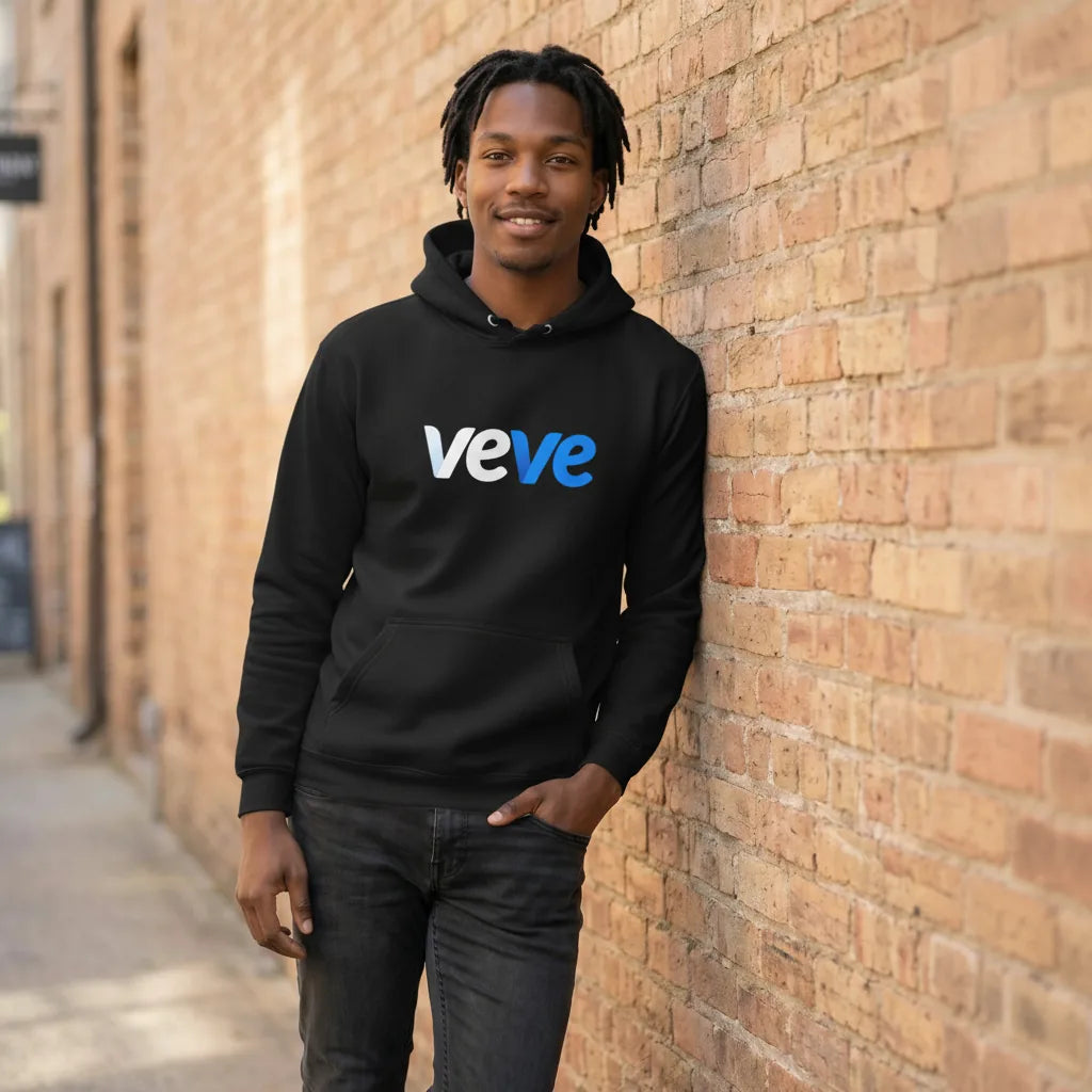 Veve Digital Collectibles New Logo Premium Hoodie — fandom collecting hoodie, urban brick wall