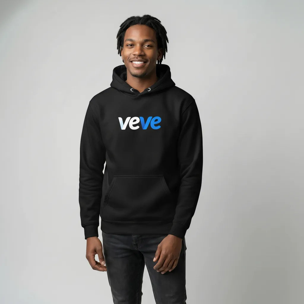Veve Digital Collectibles New Logo Premium Hoodie — fandom collecting hoodie, modeled studio