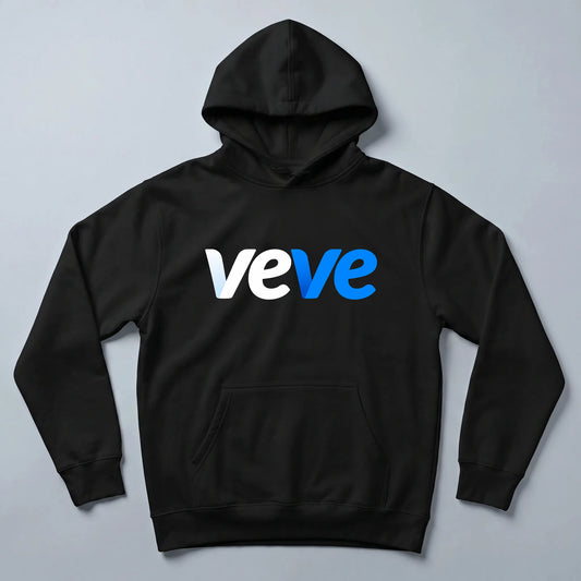 Common Club VeVe collector hoodie, flatlay on a neutral studio backdrop