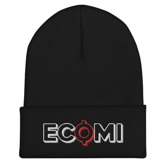 Black Ecomi Text Logo beanie