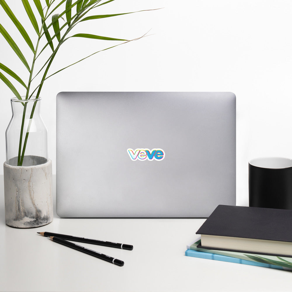 Veve Collectables Primary Glow Sticker on a laptop