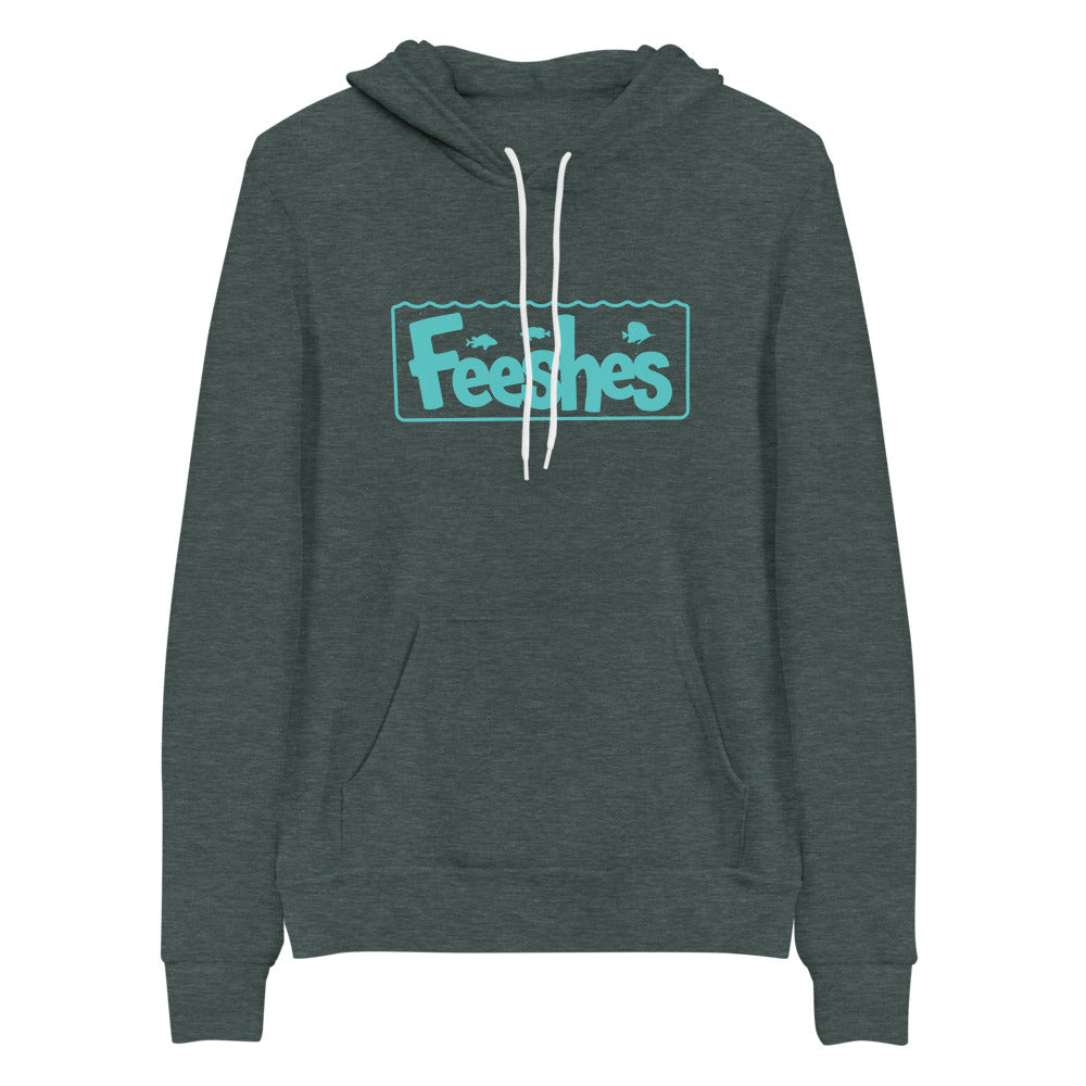 heather forest green Feeshes Tank Logo unisex hoodie
