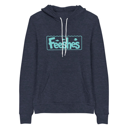 heather navy blue Feeshes Tank Logo unisex hoodie