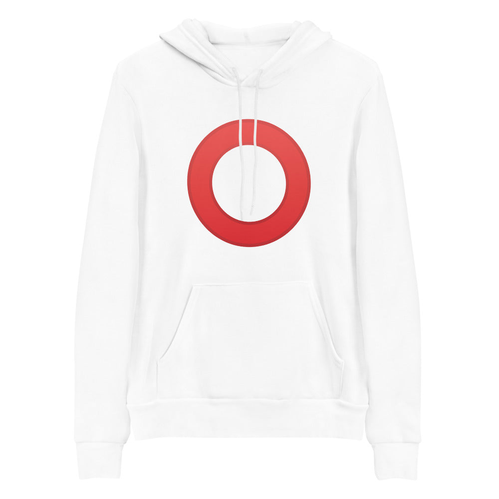 White Ecomi OMI Red Circle Logo unisex hoodie