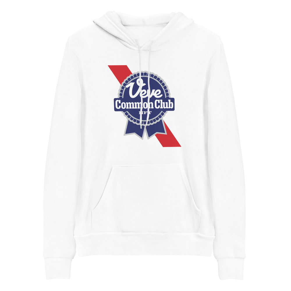 white Veve Collectables PBR Blue Ribbon Logo Unisex hoodie